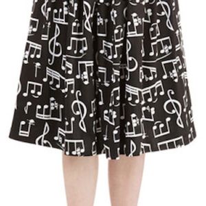 Musical Notes Skirt Rockabilly Music Concert Skirt